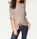 Pullover mit Pailletten taupe