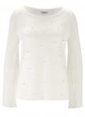 Pullover mit Perlen-Stickerei offwhite