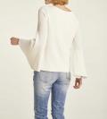 Pullover mit Perlen-Stickerei offwhite