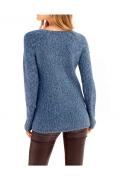 Pullover mit Perlen blau-geflammz