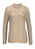 Pullover mit Spitze beige