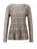 Pullover mit Spitze taupe