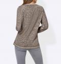 Pullover mit Spitze taupe