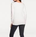 Pullover mit Spitze und Strass offwhite