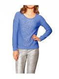 Pullover mit Strass blau