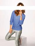 Pullover mit Strass blau