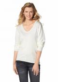 Pullover mit Strass creme