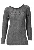 Pullover mit Strass graumelange