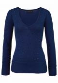 Pullover mit Strass marine