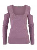 Pullover mit Strass mauve