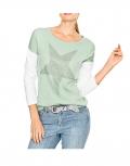 Pullover mit Strass mint-offwhite