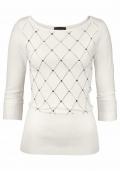 Pullover mit Strass offwhite