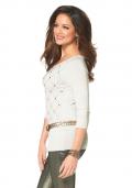 Pullover mit Strass offwhite