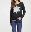 Pullover mit Strass schwarz-grau