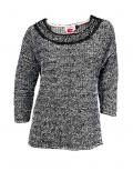 Pullover mit Strass schwarz-weiß