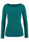 Pullover mit Strass smaragd