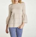 Pullover mit Volants beige