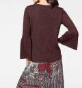 Pullover mit Volants brombeere