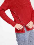 Pullover mit Zierschnürung rot