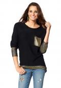 Pullover schwarz-gold