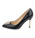 Pumps mit Schmuckelement schwarz