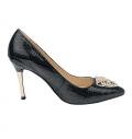 Pumps mit Schmuckelement schwarz