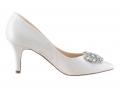 Pumps mit Strass ecru