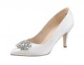 Pumps mit Strass ecru