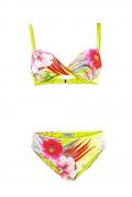 Push-Up-Bikini gelb-bunt