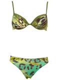 Push-Up- Bikini mit Steinen khaki