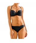 Push-Up-Bikini schwarz B-Cup