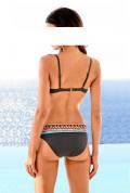 Push-up-Bikini Strass graphit-bunt