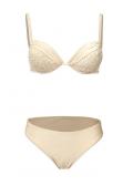 Push-up-Bikini creme D-Cup