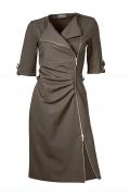 Reißverschluß-Kleid taupe