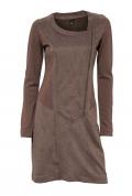 Reißverschluß-Patchkleid taupe Gr. 42