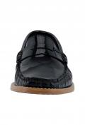 Rind-Lackleder-Slipper schwarz