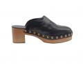 Rind-Nappaleder-Clogs schwarz