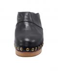 Rind-Nappaleder-Clogs schwarz