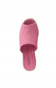 Rind-Nappaleder-Pantolette mitFlechtmuster pink