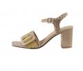 Rind-Nappaleder-Sandalette beige