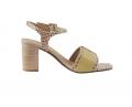 Rind-Nappaleder-Sandalette beige