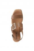 Rind-Nappaleder-Sandalette cognac