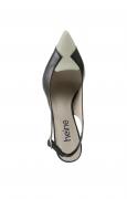 Rind-Nappaleder-Slingpumps schwarz-beige