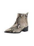 Rind-Nappaleder-Stiefelette beige-schwarz