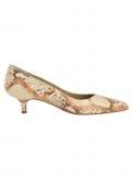 Rind-Nappalederpumps braun-beige