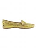 Rind-Nappalederslipper gelb-metallic