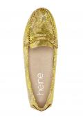 Rind-Nappalederslipper gelb-metallic