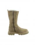 Rind-Veloursleder-Stiefel mitWarmfutter sand