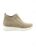 Rind-Veloursleder-Stiefelette sand