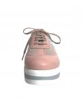 Rindleder-Sneaker rose-puder-bleu